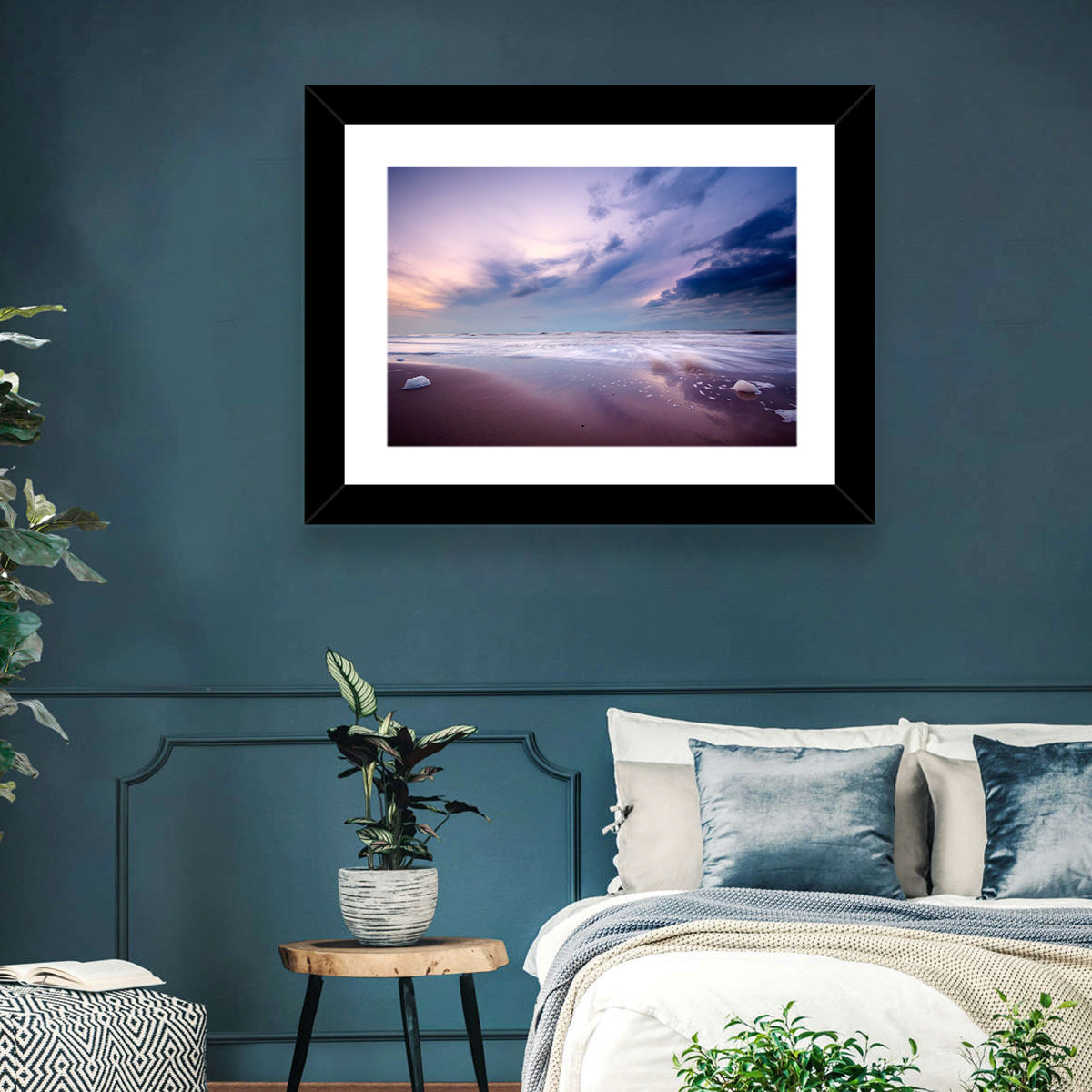 Purple Night Beach Wall Art