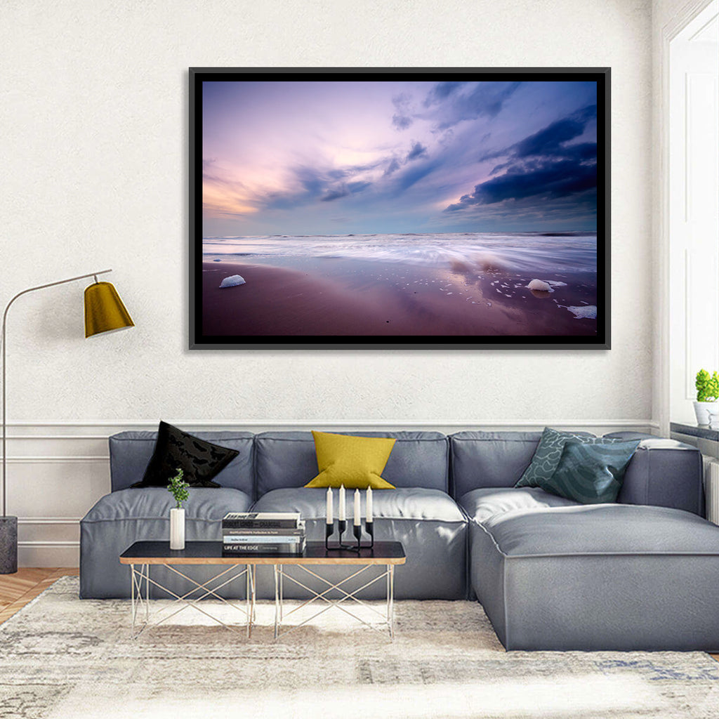 Purple Night Beach Wall Art
