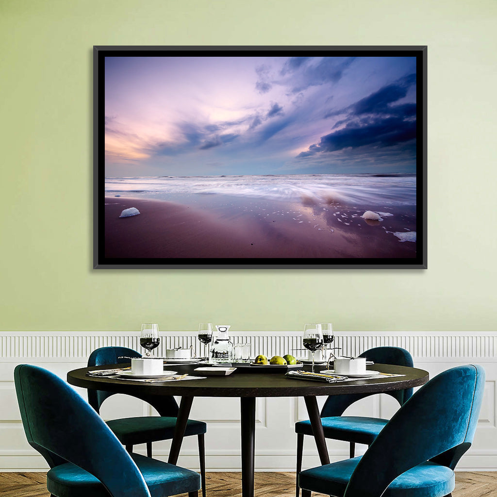 Purple Night Beach Wall Art