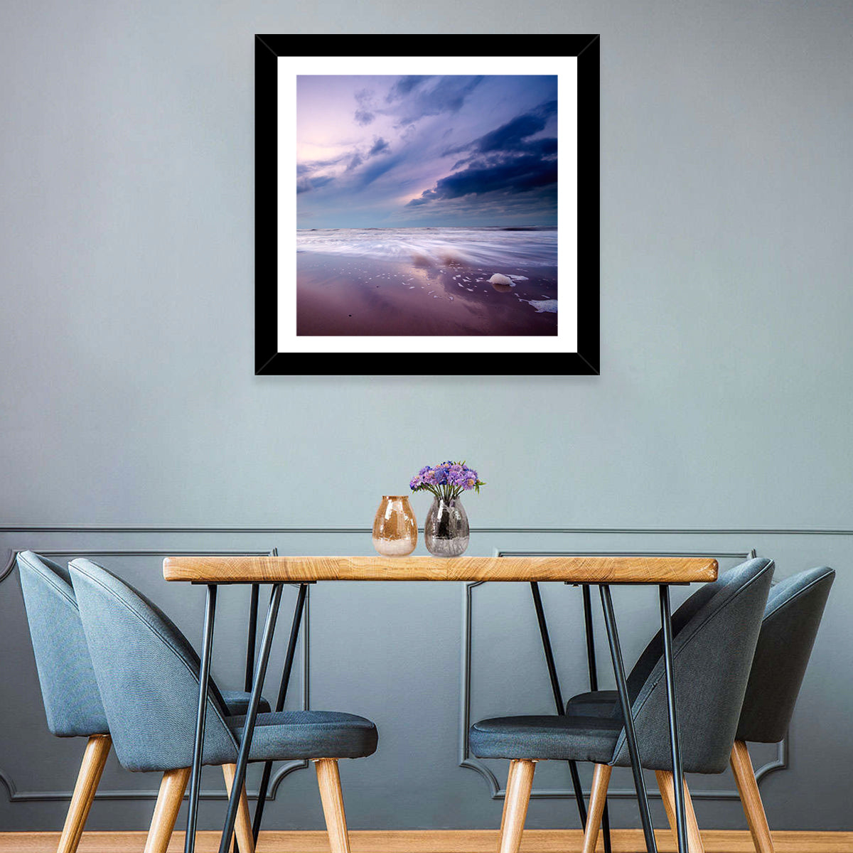 Purple Night Beach Wall Art