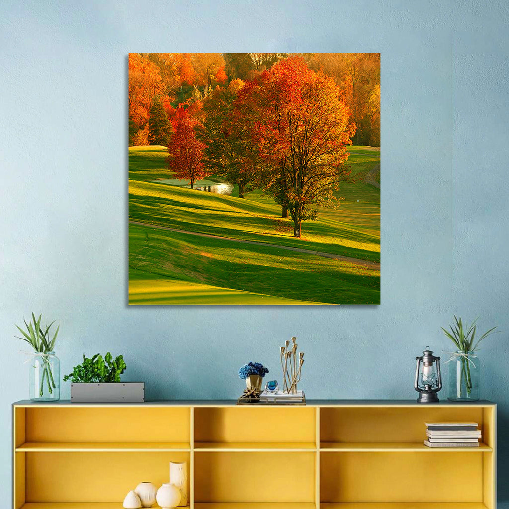 Golden Hour Golf Course Wall Art