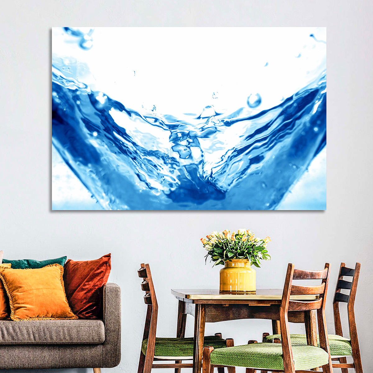 High-speed Water Splash Wall Art in a room, landscape