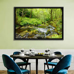 Mossy Stream Through Forest Wall Art