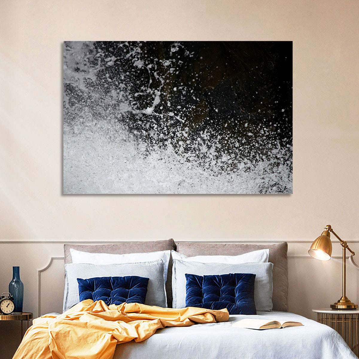 High-speed Water Splash Wall Art in a room, landscape
