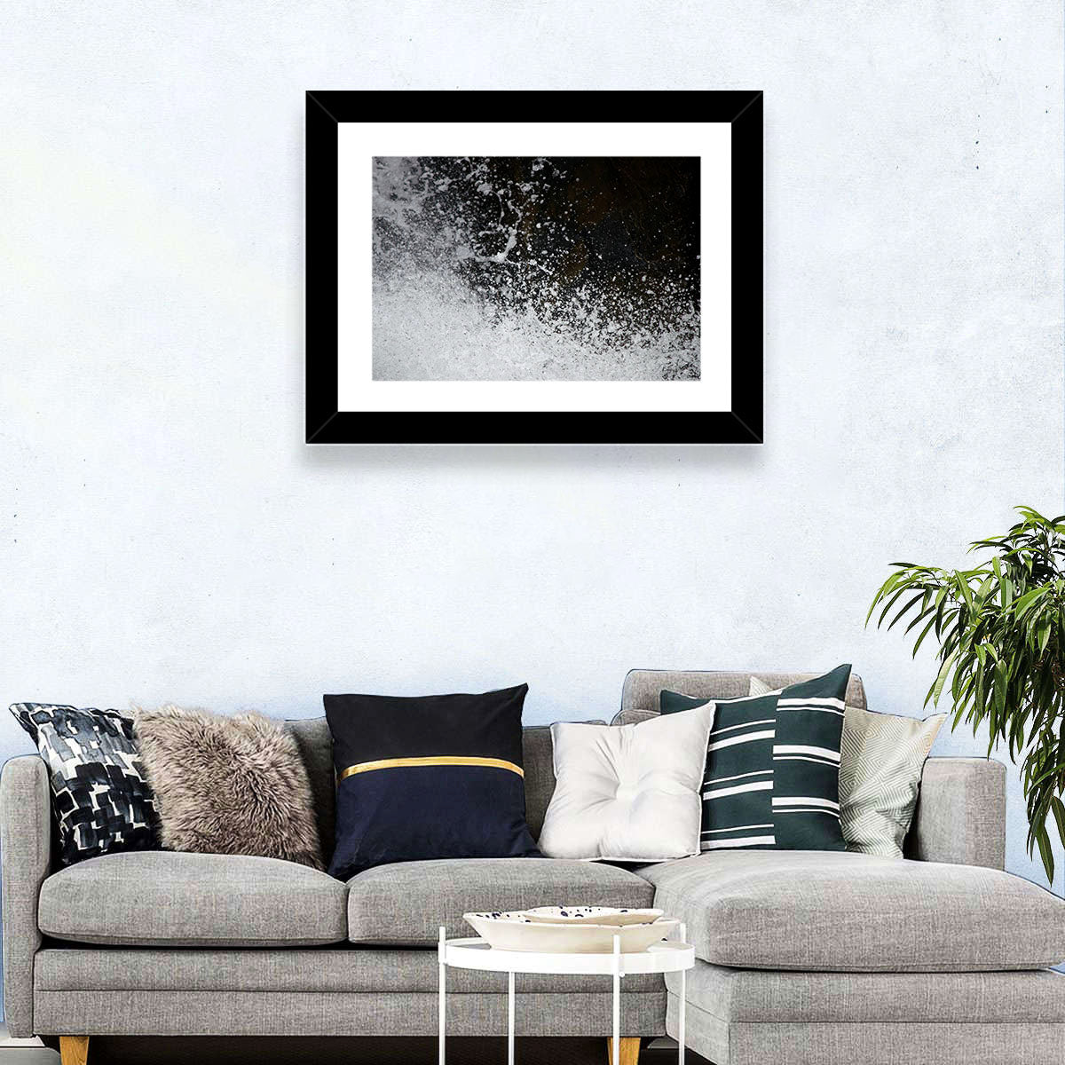 High-speed Water Splash Wall Art in a room, landscape