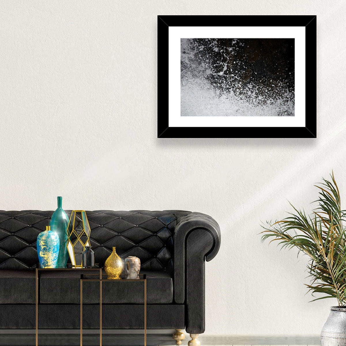 High-speed Water Splash Wall Art in a room, landscape