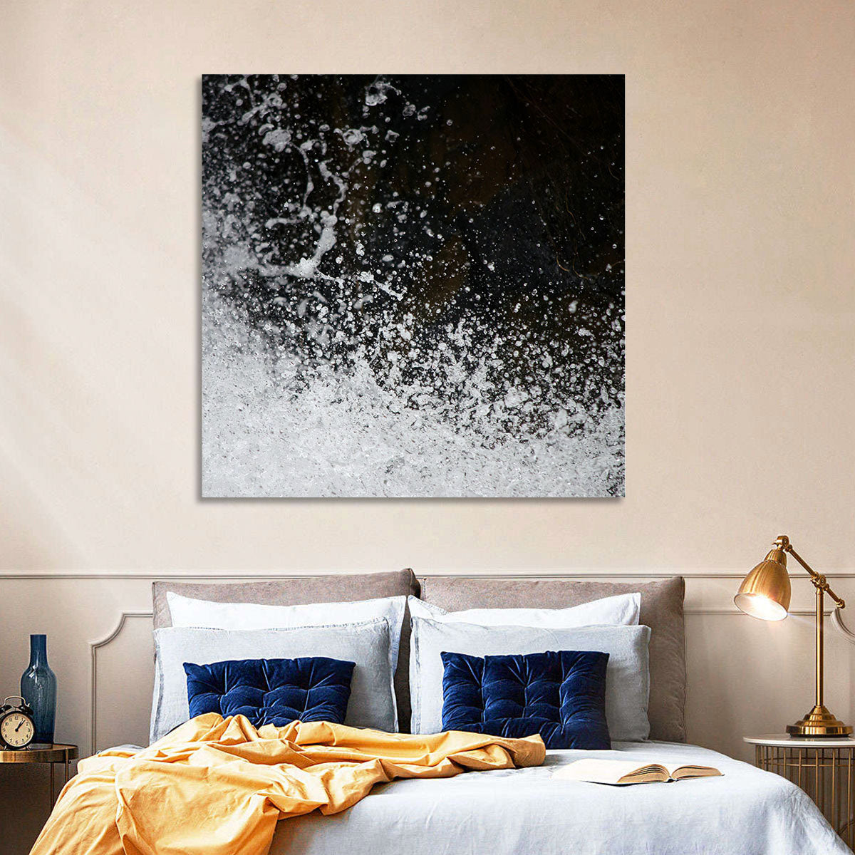 High-speed Water Splash Wall Art in a room, landscape