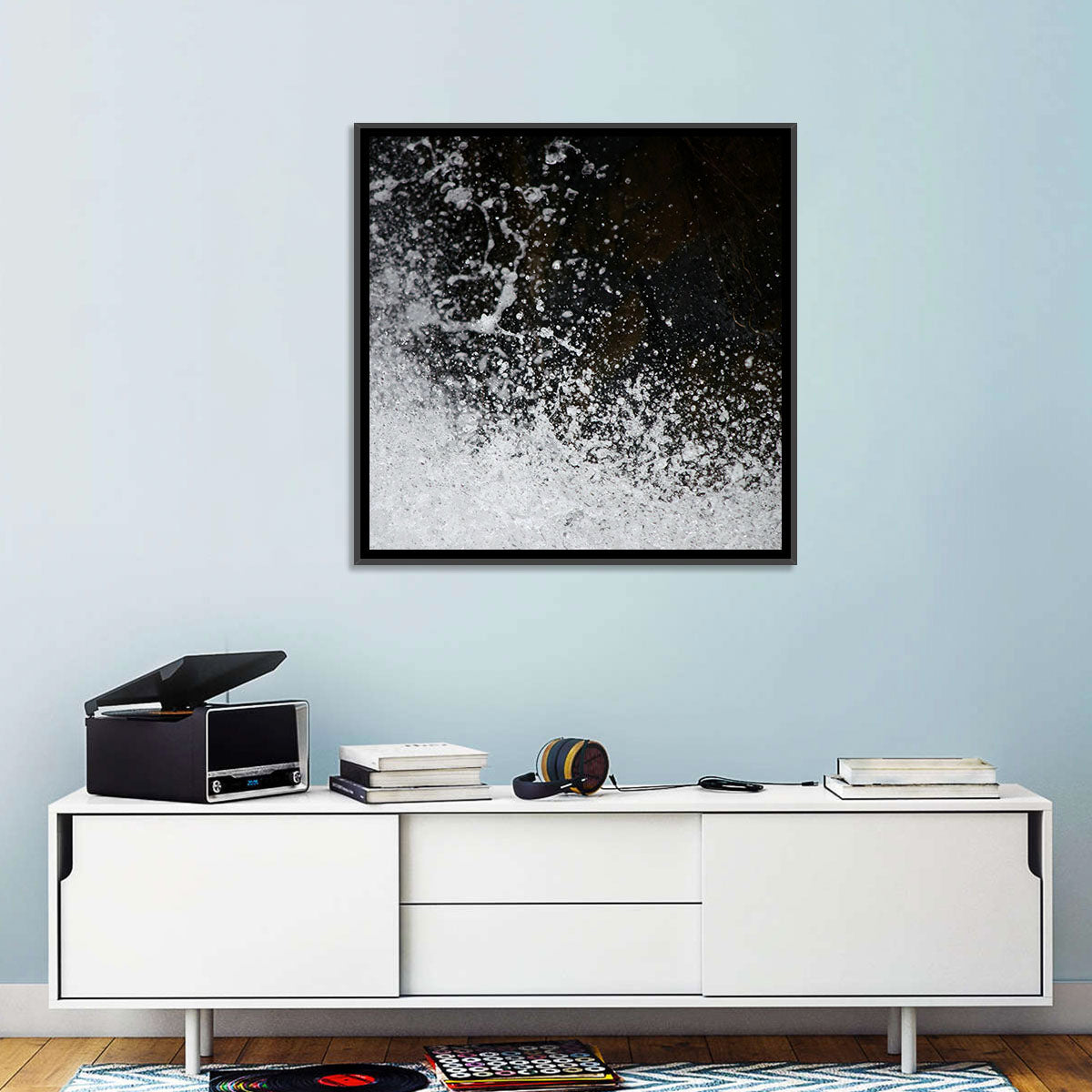 High-speed Water Splash Wall Art in a room, landscape
