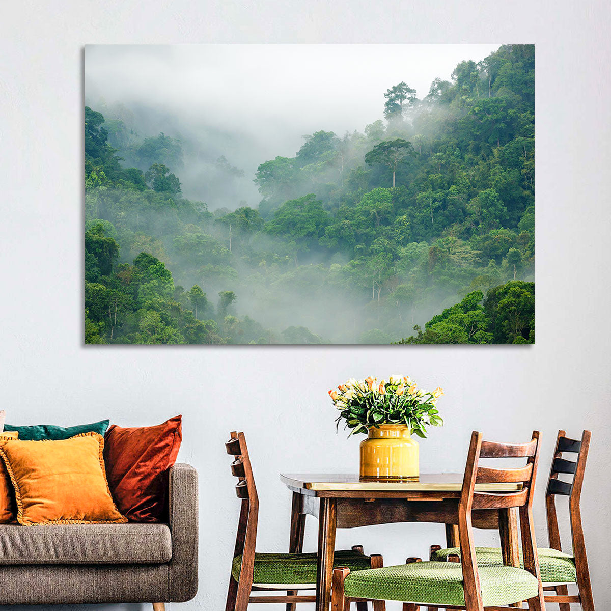 Misty Rainforest Morning Wall Art
