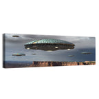Ufos Over Stormy Canyon Wall Art