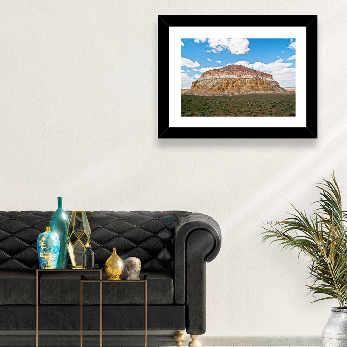 Sherkala Butte Wall Art in a room, landscape
