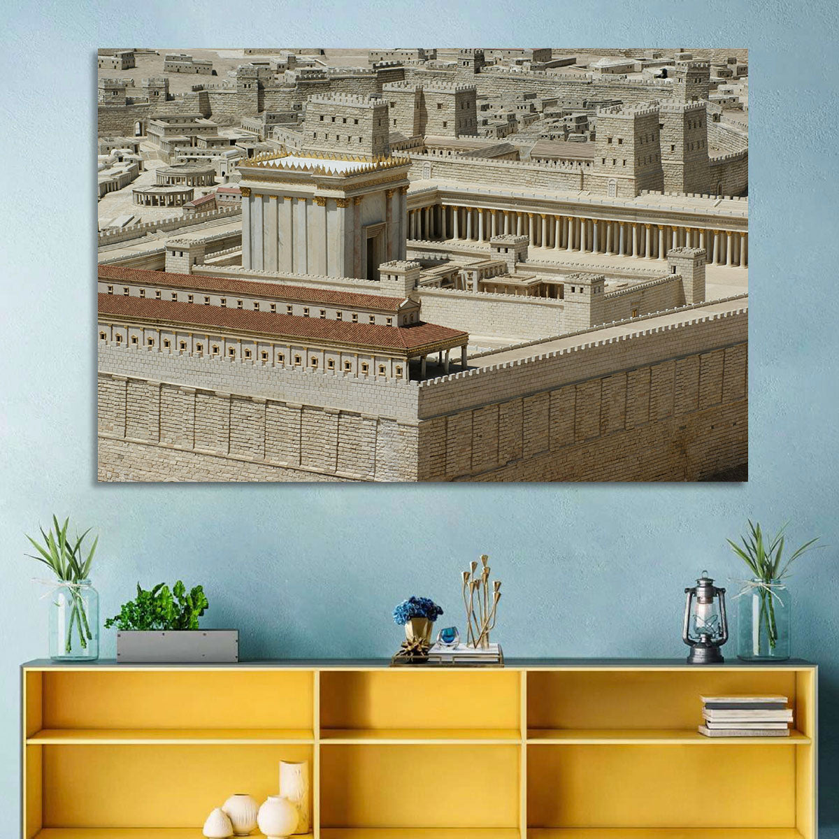 Holyland Model Second Temple Wall Art in a room, landscape