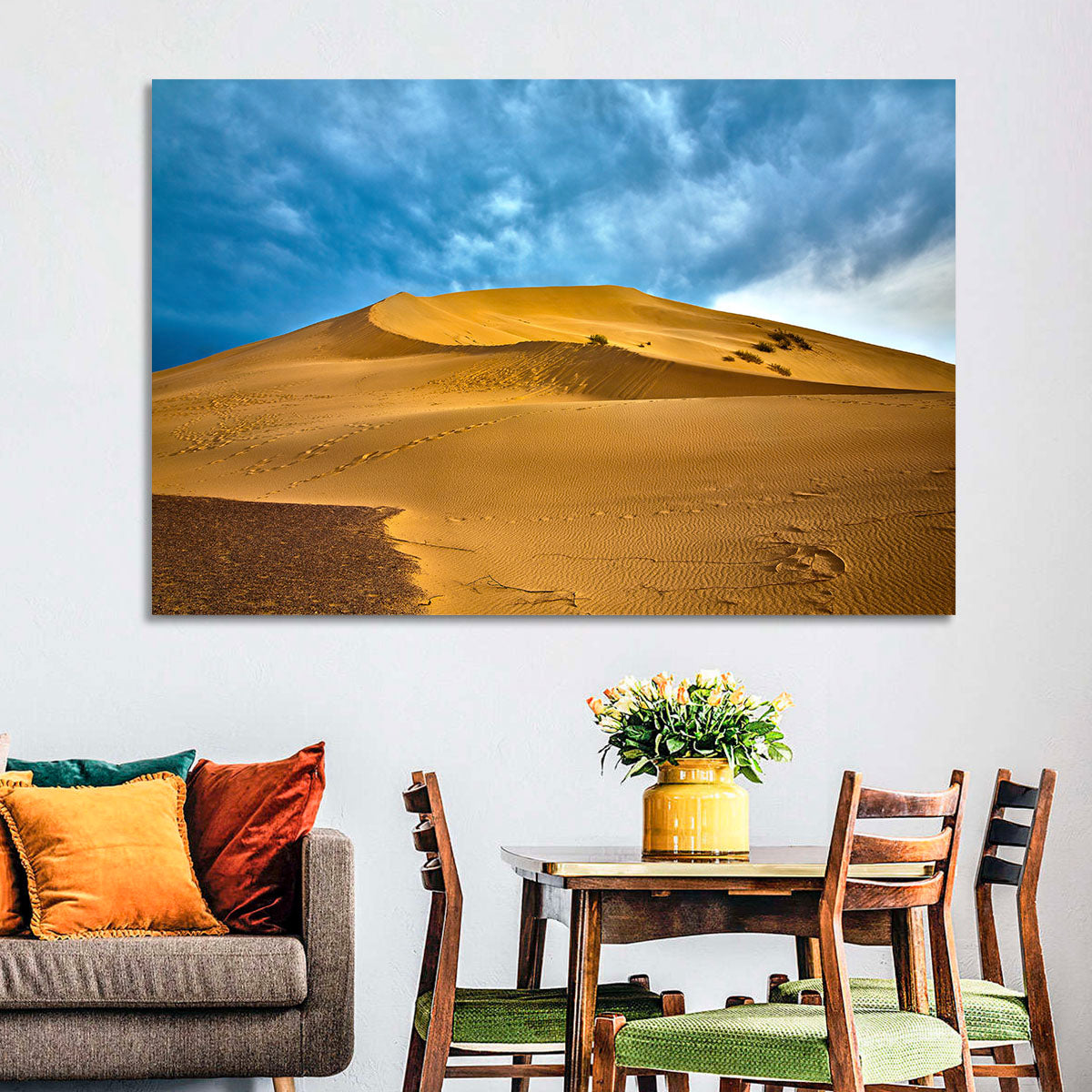 Altyn Emel Sand Dunes Wall Art in a room, landscape
