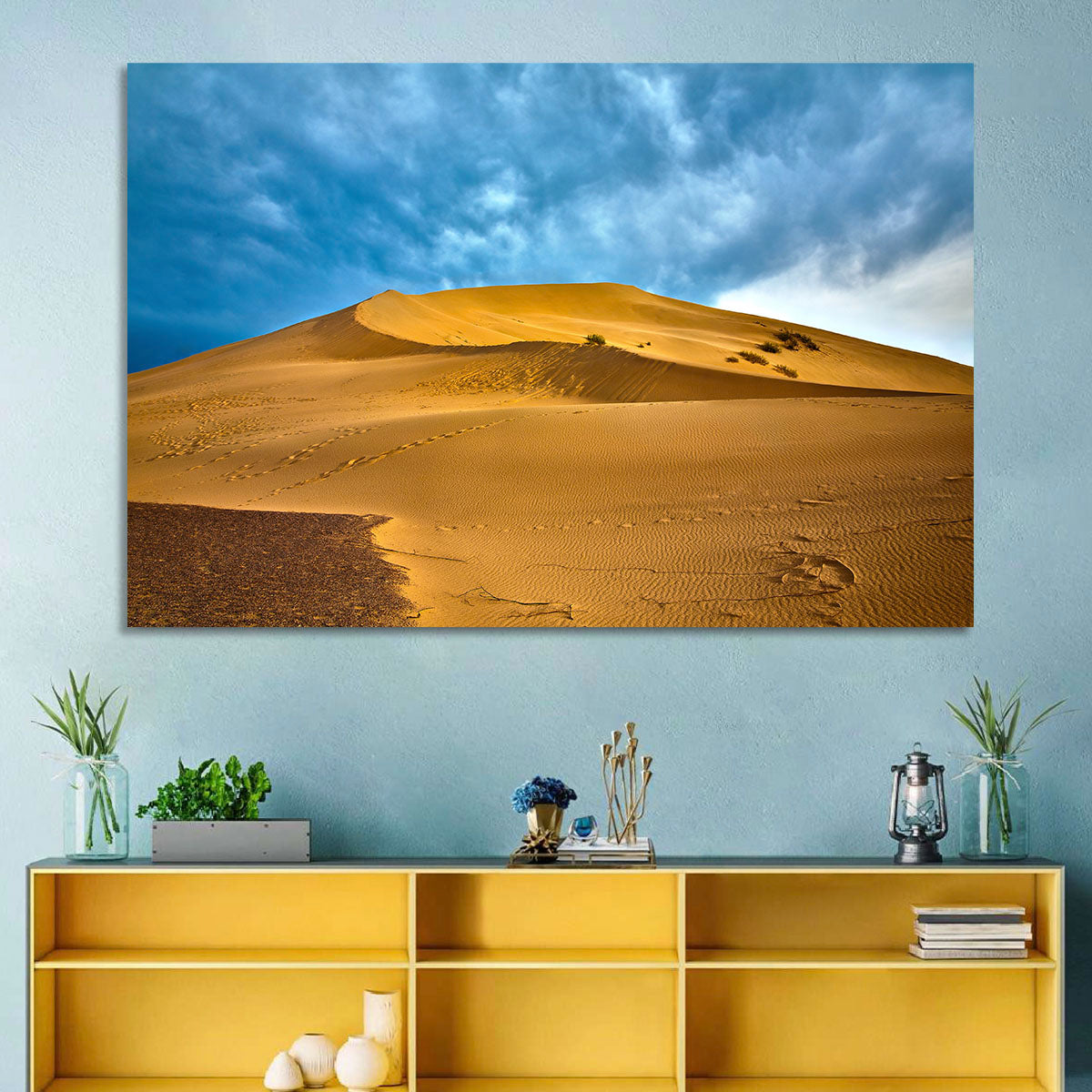 Altyn Emel Sand Dunes Wall Art in a room, landscape