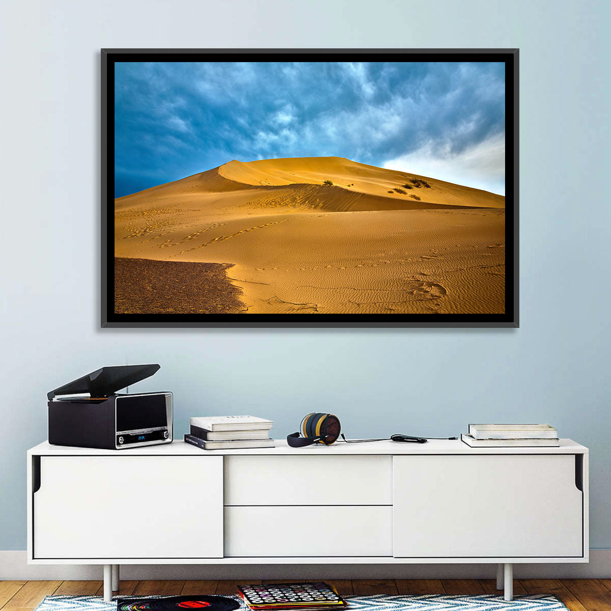 Altyn Emel Sand Dunes Wall Art in a room, landscape