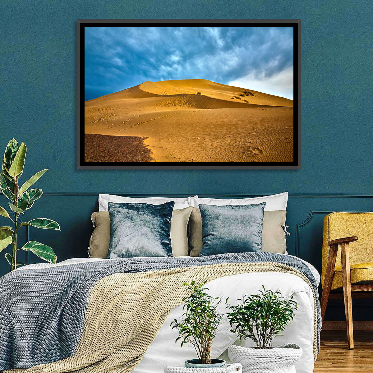 Altyn Emel Sand Dunes Wall Art in a room, landscape