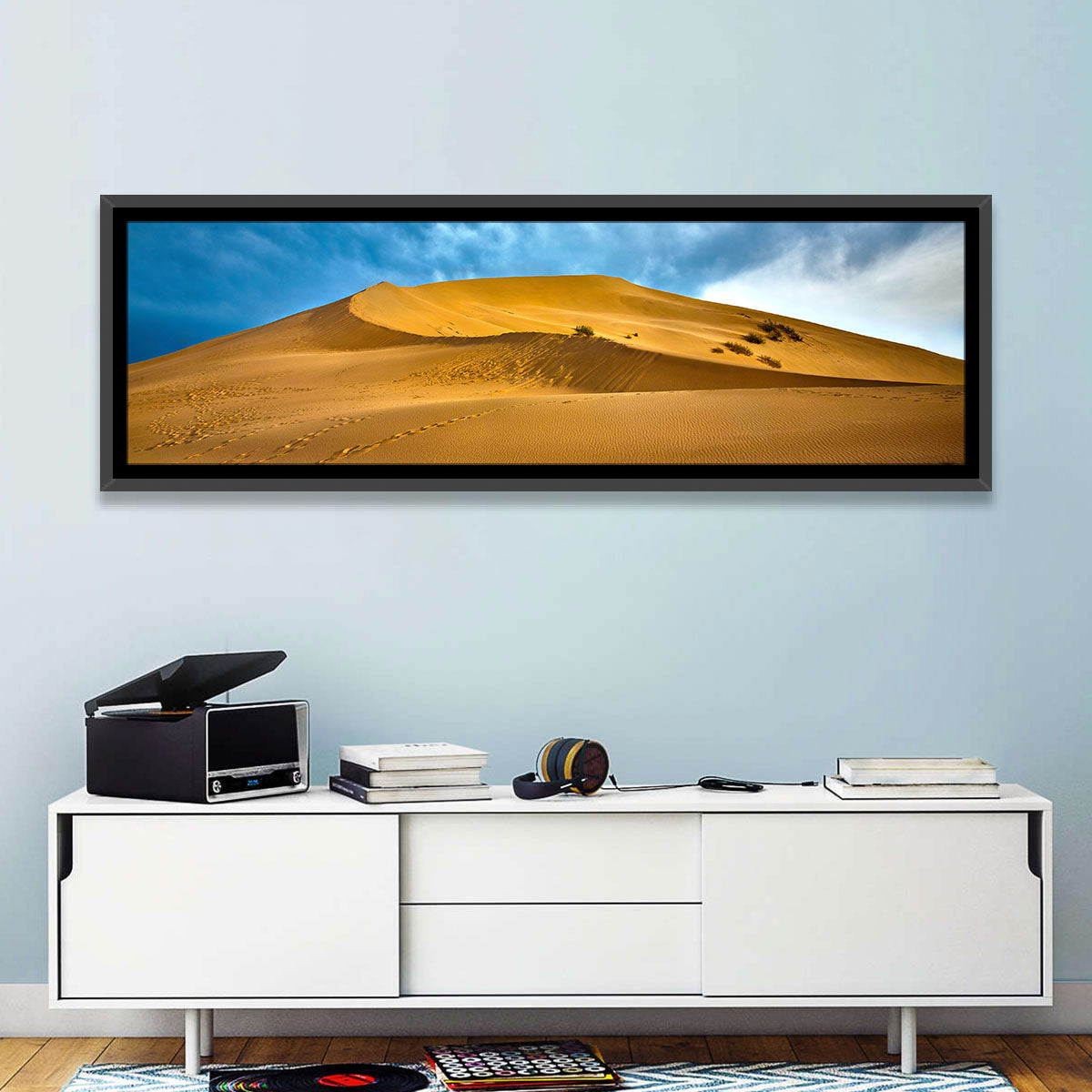 Altyn Emel Sand Dunes Wall Art in a room, landscape