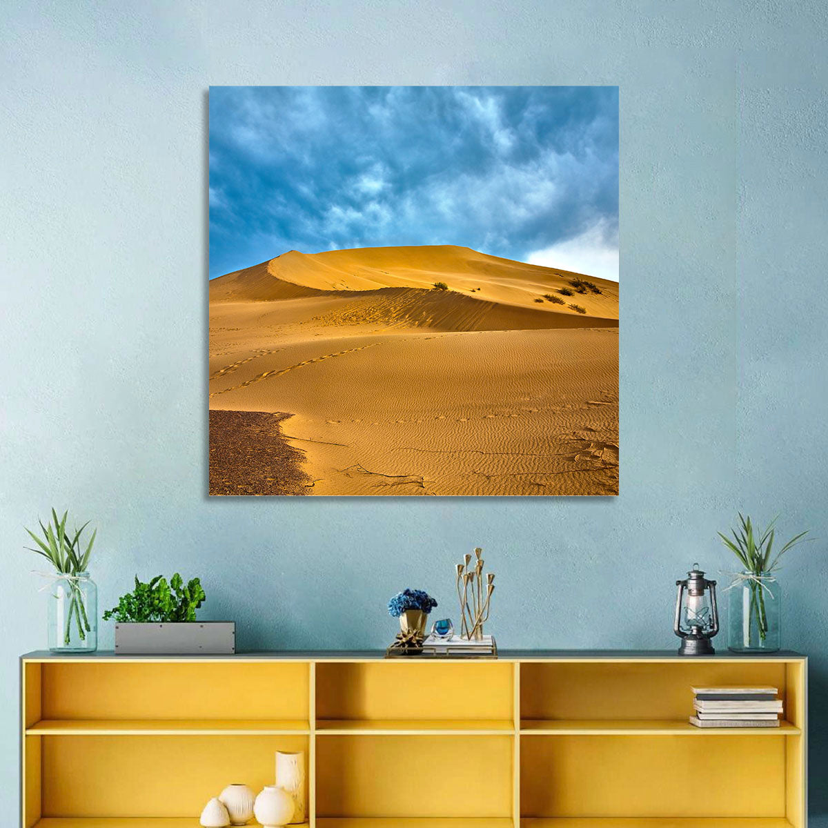 Altyn Emel Sand Dunes Wall Art in a room, landscape