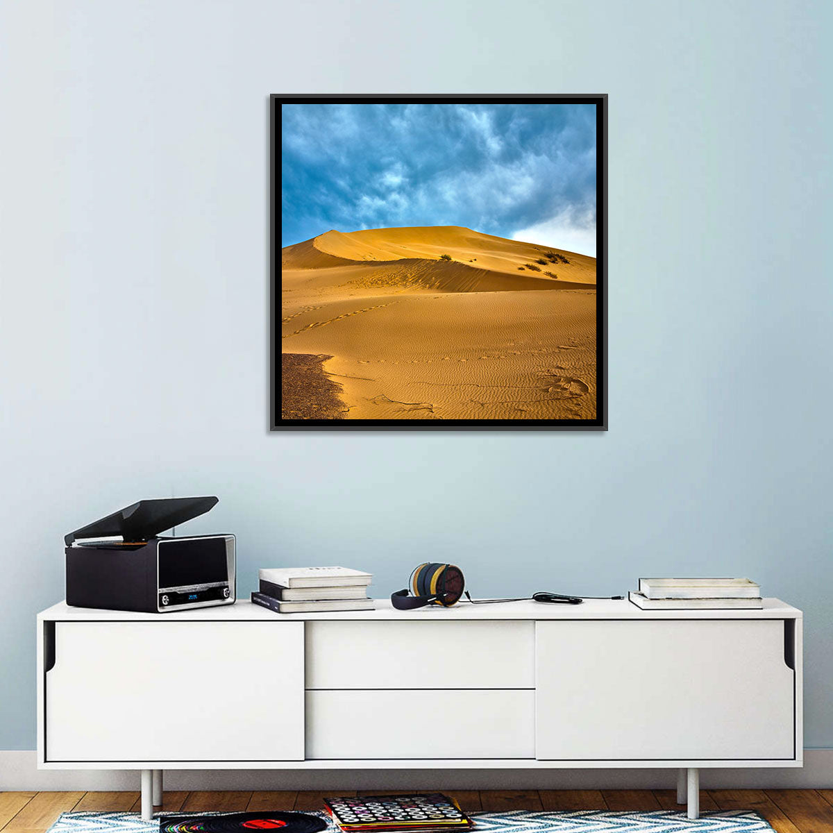 Altyn Emel Sand Dunes Wall Art in a room, landscape