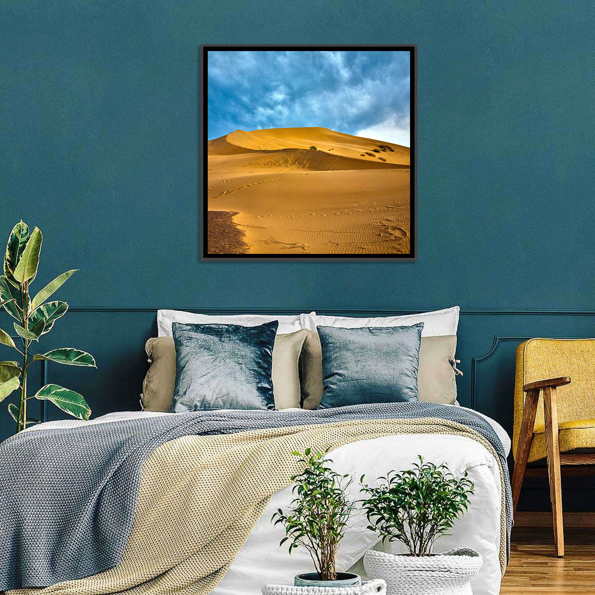 Altyn Emel Sand Dunes Wall Art in a room, landscape