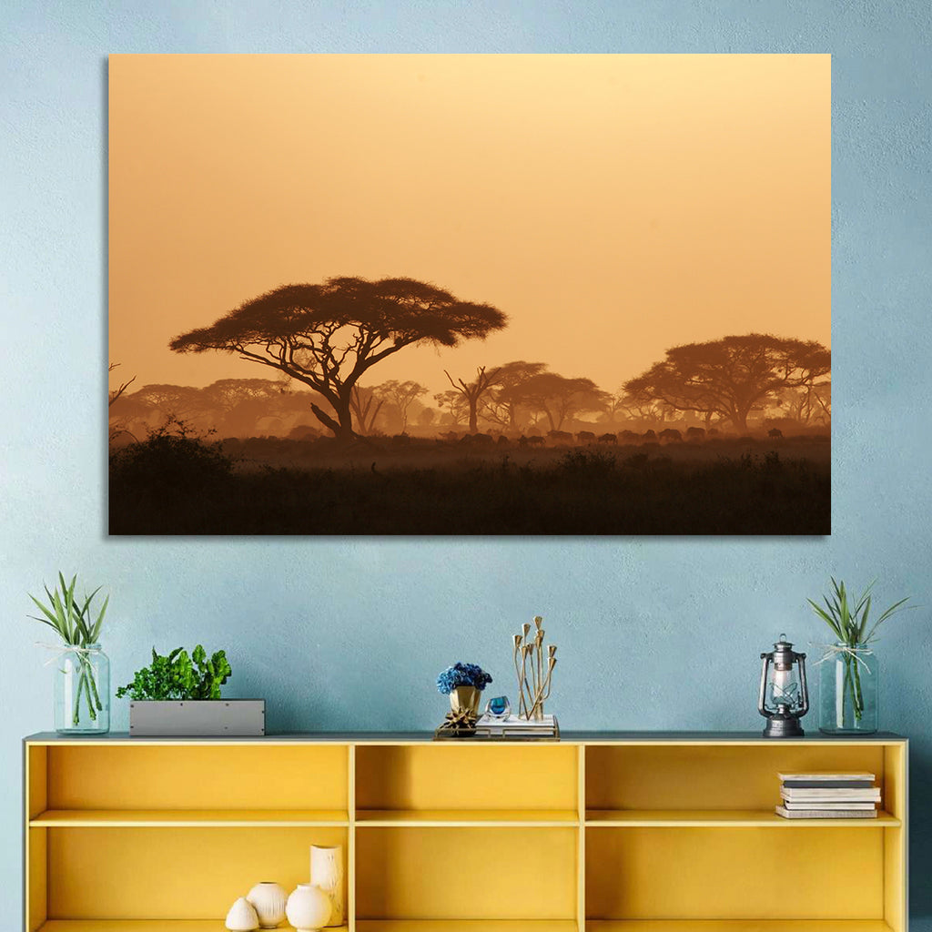 Amboseli Savanna Sunset Wall Art