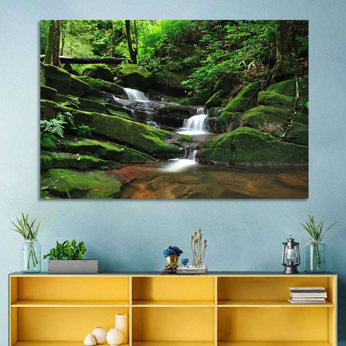 Mossy Rainforest Stream Wall Art