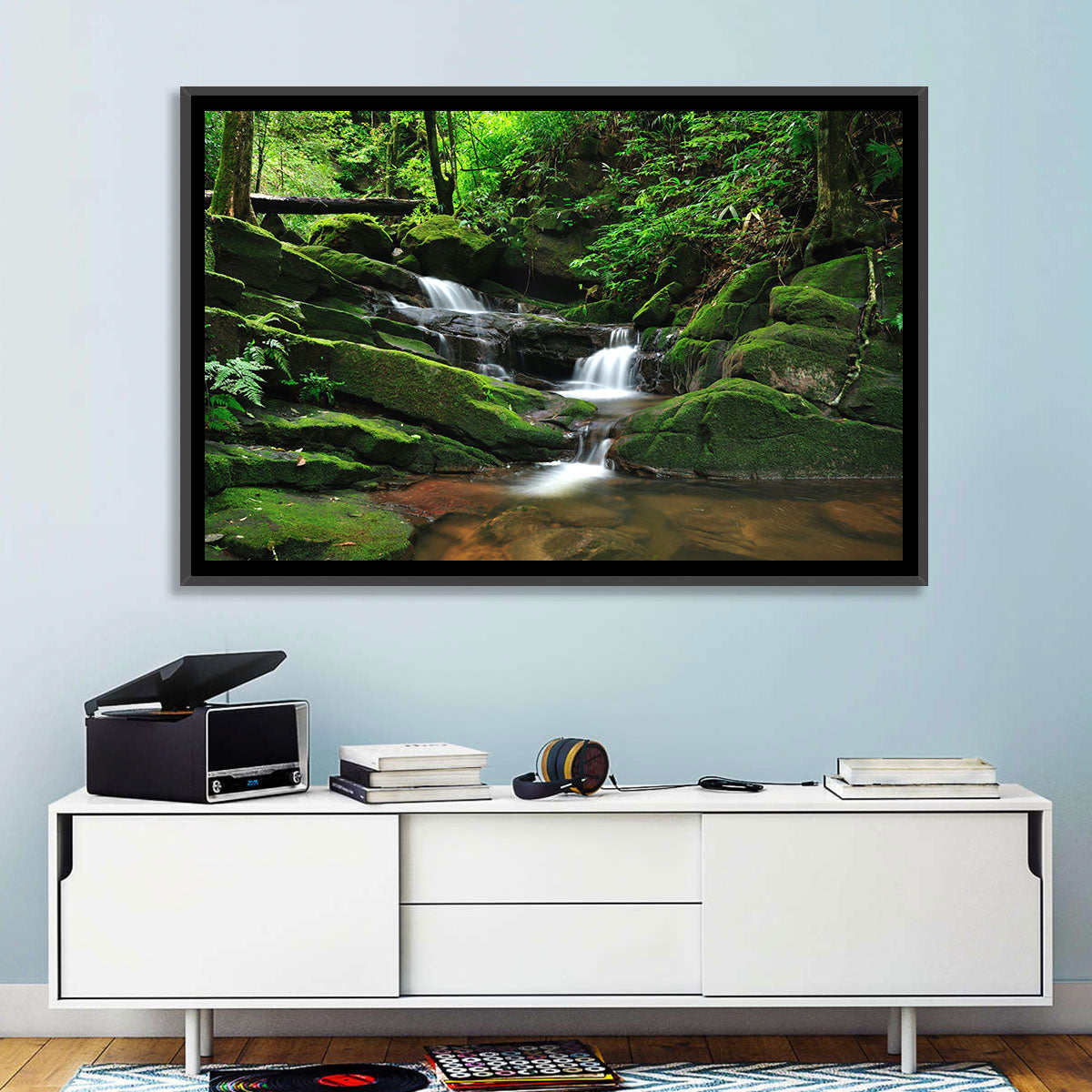 Mossy Rainforest Stream Wall Art