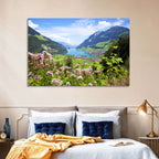 Lungern Village with Wildflowers Wall Art