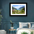 Lungern Village with Wildflowers Wall Art