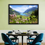 Lungern Village with Wildflowers Wall Art