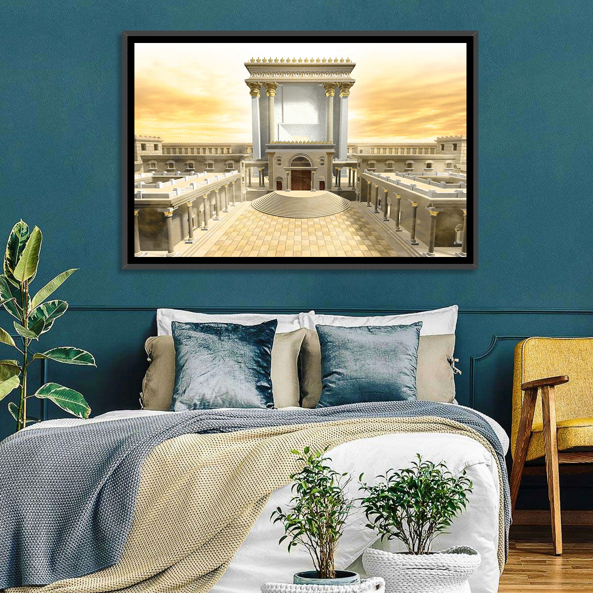 Herodian Temple at Sunset Wall Art in a room, landscape