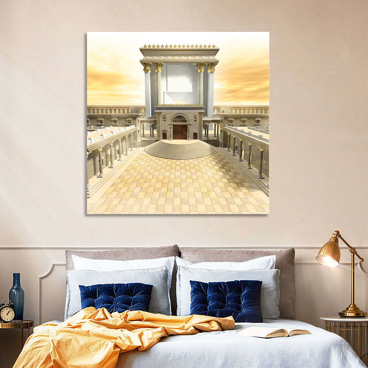 Herodian Temple at Sunset Wall Art in a room, landscape