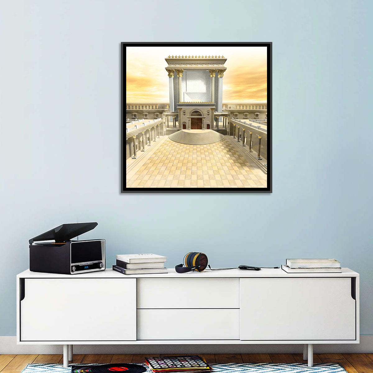 Herodian Temple at Sunset Wall Art in a room, landscape