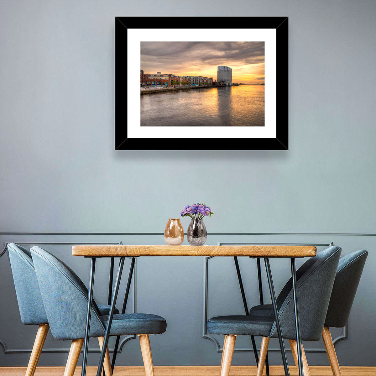 Limerick Riverside at Dusk Wall Art in a room, landscape