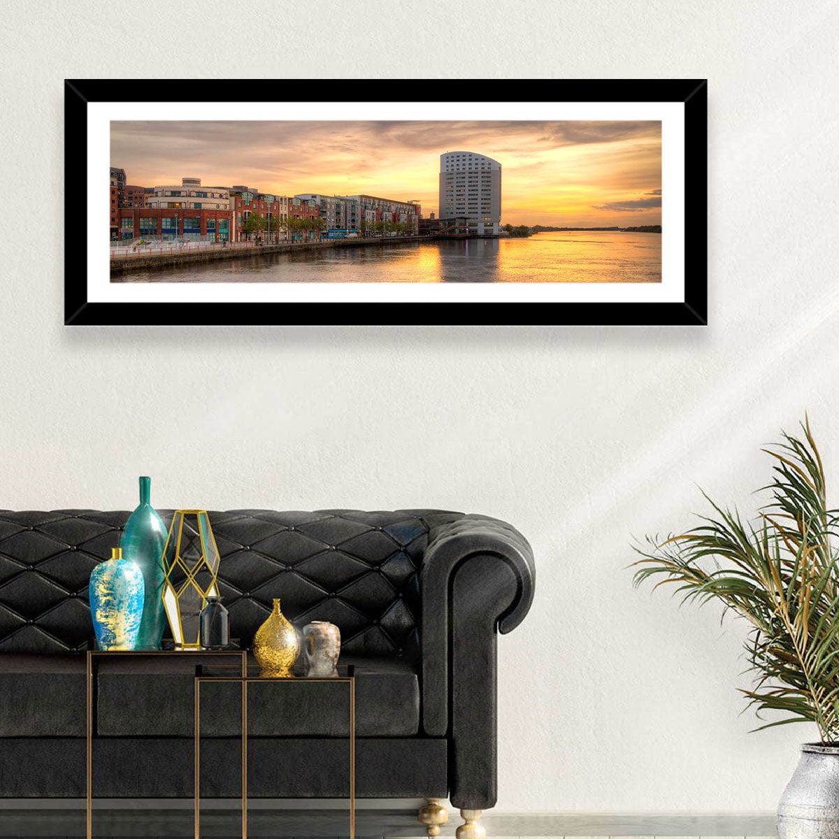 Limerick Riverside at Dusk Wall Art in a room, landscape