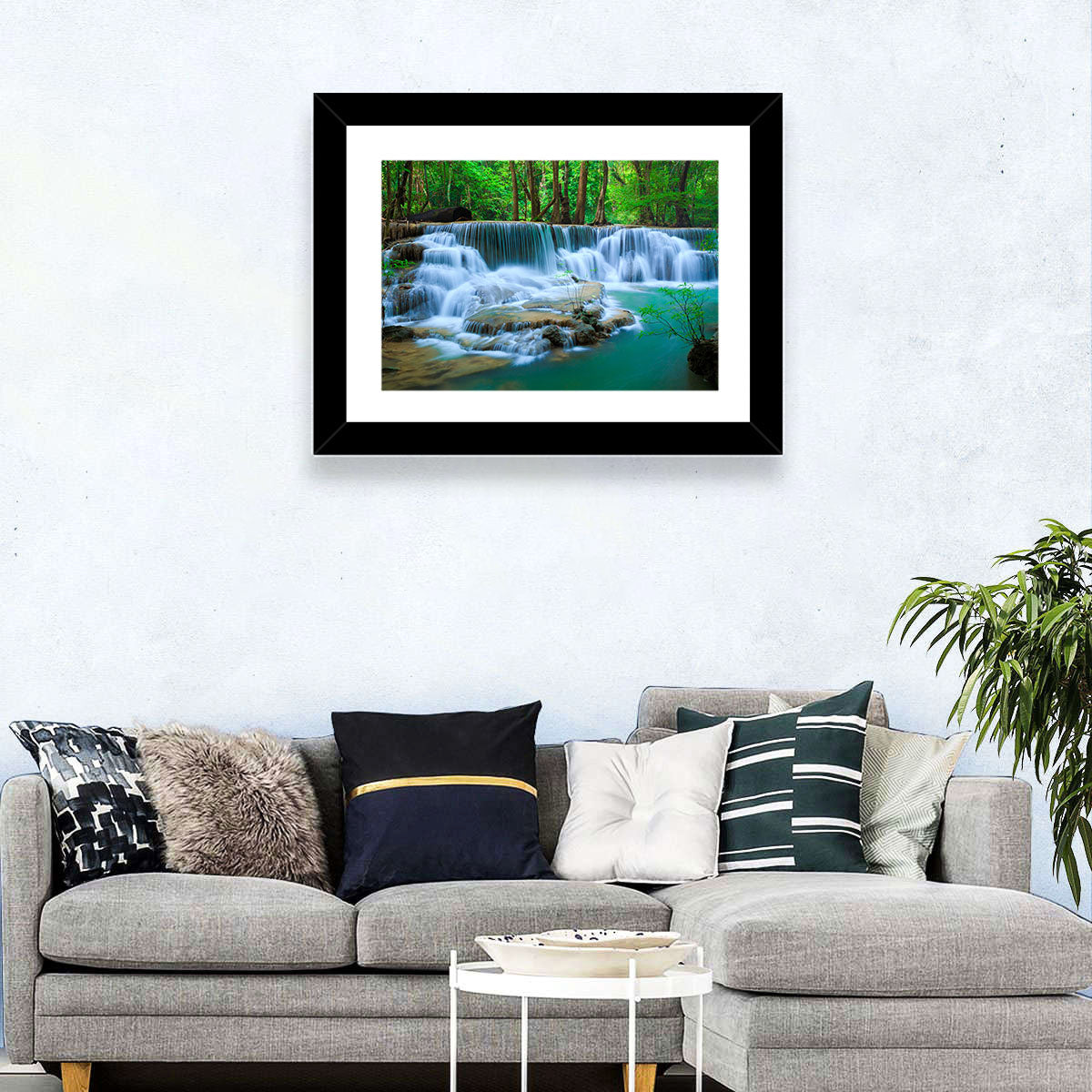 Huay Ma Khamin Erawan Waterfall Wall Art