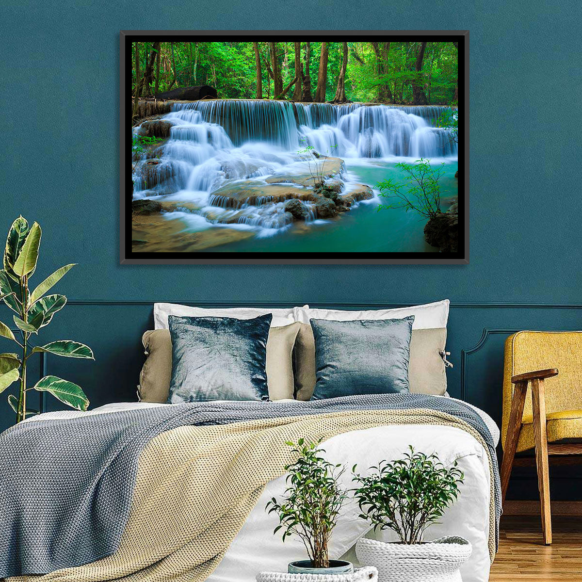 Huay Ma Khamin Erawan Waterfall Wall Art