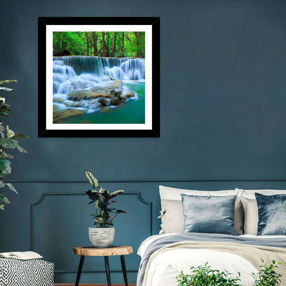 Huay Ma Khamin Erawan Waterfall Wall Art in a room, landscape