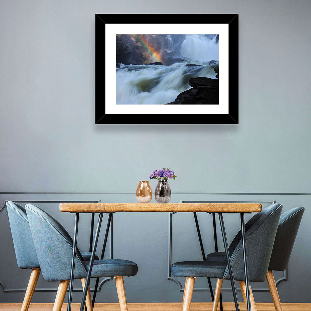 Rainbow Over Rushing River Wall Art