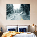 Winding Snowy Highway Wall Art