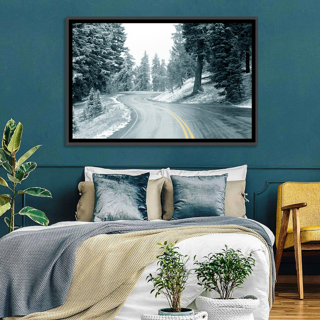 Winding Snowy Highway Wall Art