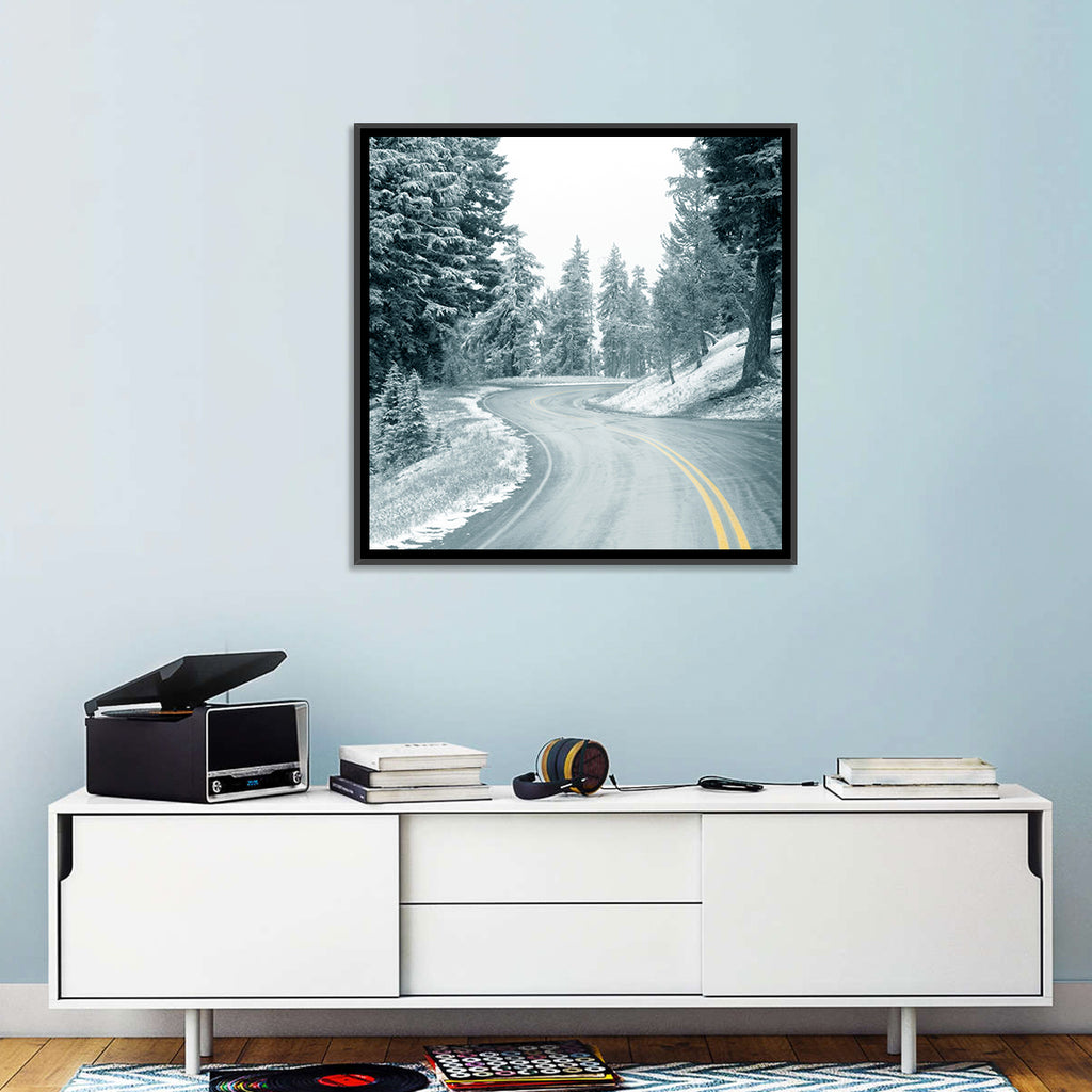 Winding Snowy Highway Wall Art