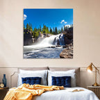 Misty Blue Waterfall Wall Art