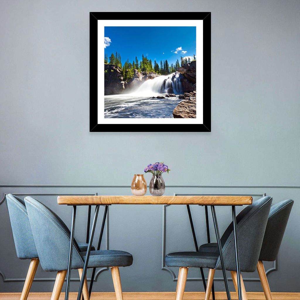 Misty Blue Waterfall Wall Art