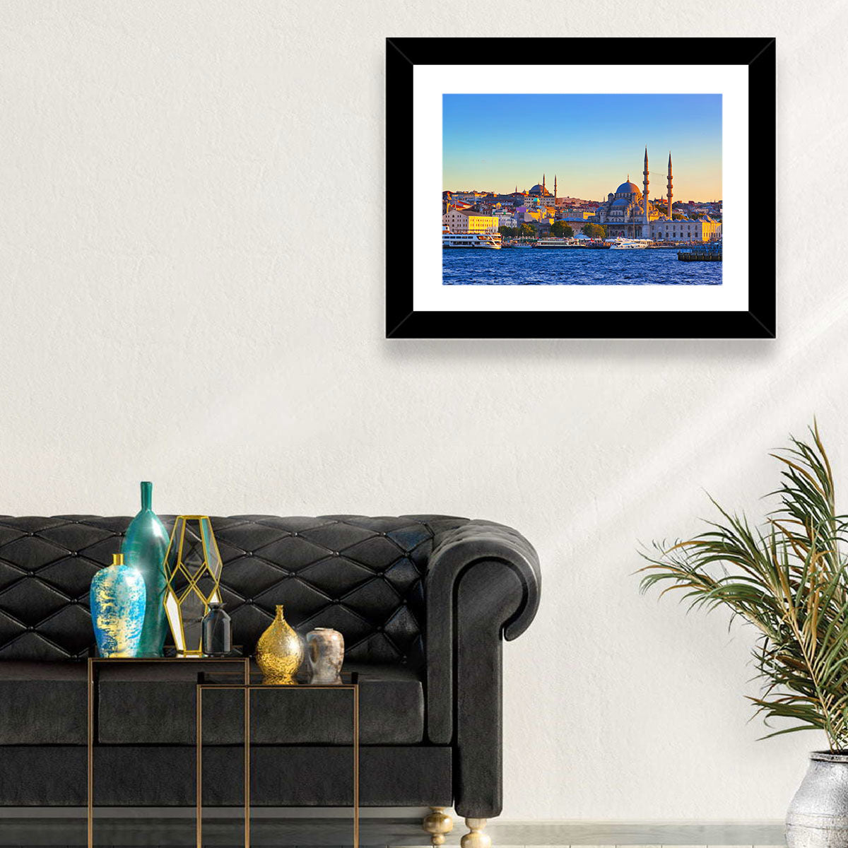 Istanbul Sunrise at Yeni Cami Wall Art in a room, landscape