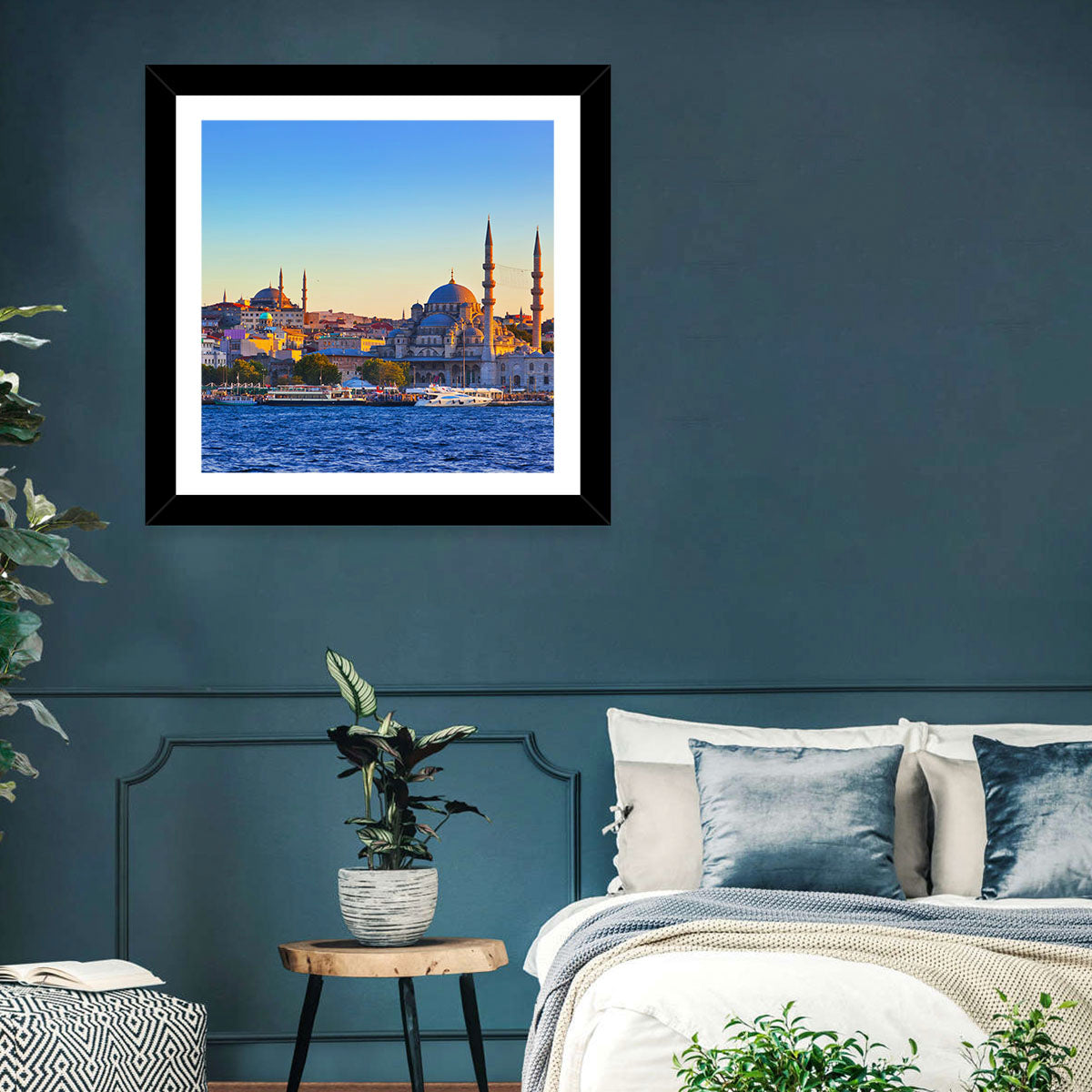Istanbul Sunrise at Yeni Cami Wall Art in a room, landscape