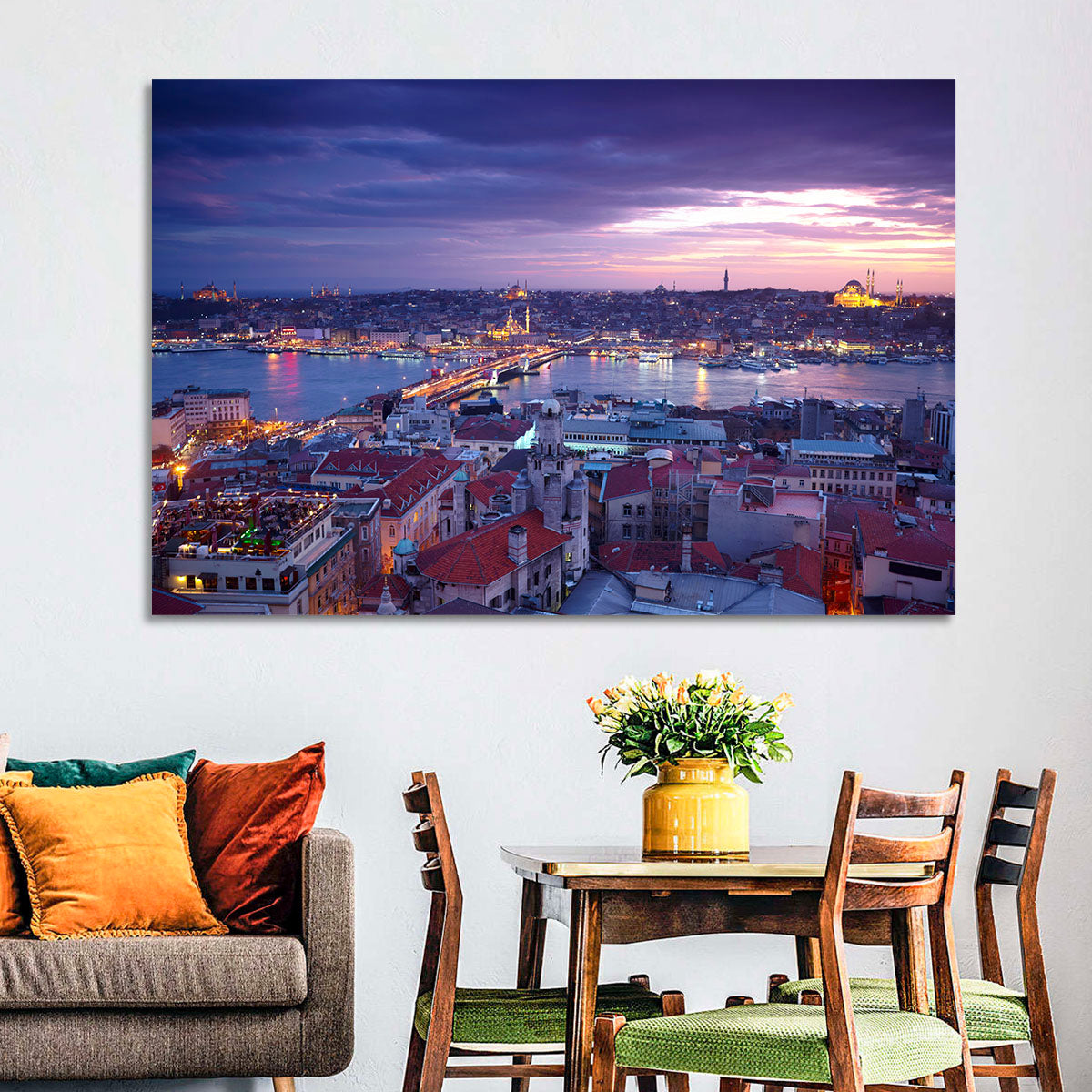 Istanbul Twilight Skyline Wall Art