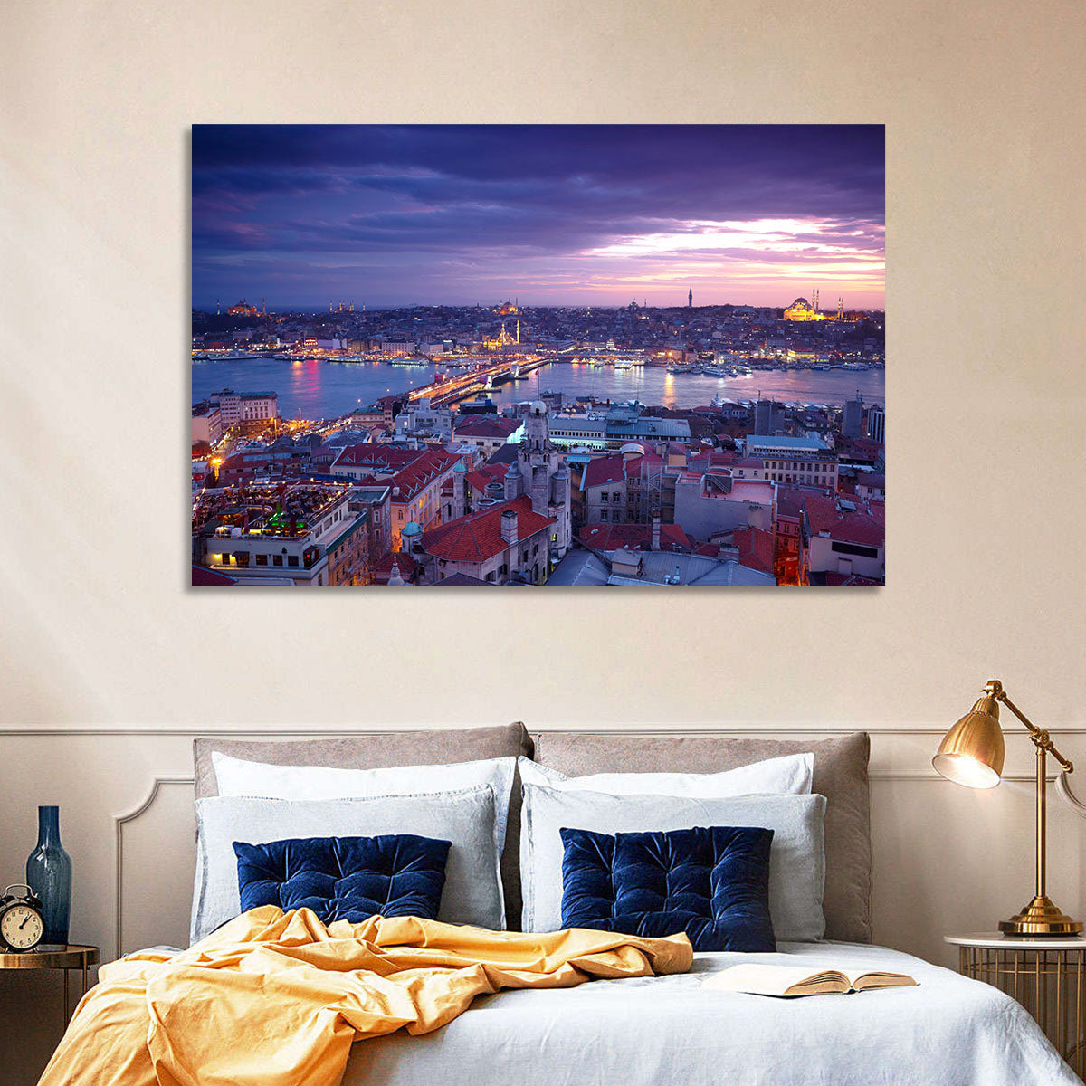 Istanbul Twilight Skyline Wall Art