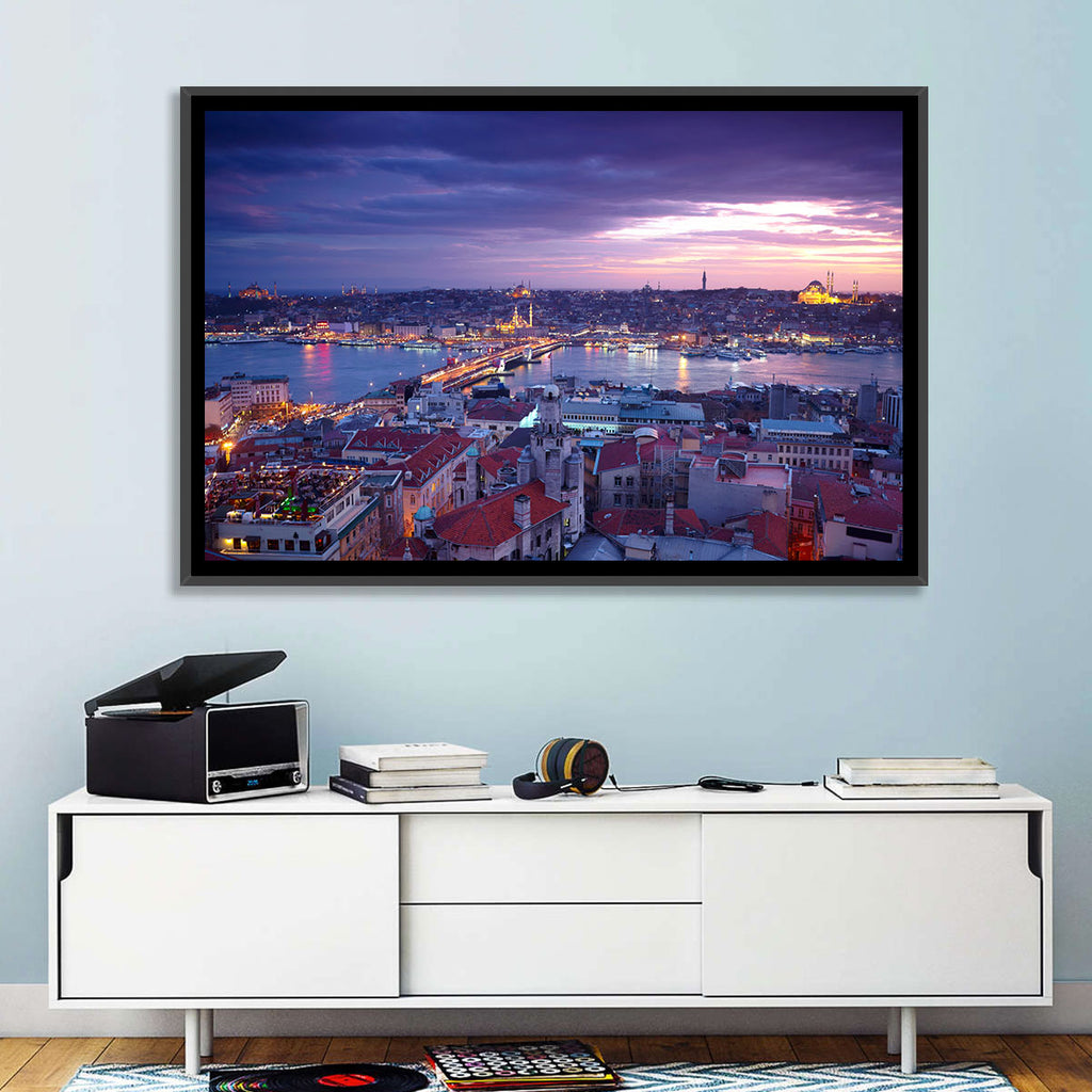 Istanbul Twilight Skyline Wall Art