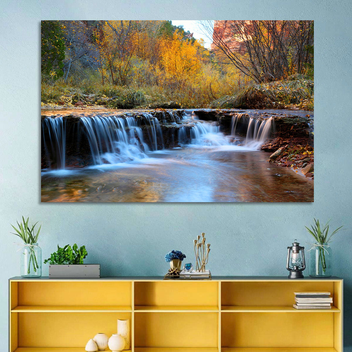 Autumn Stream at Zion Canyon Wall Art